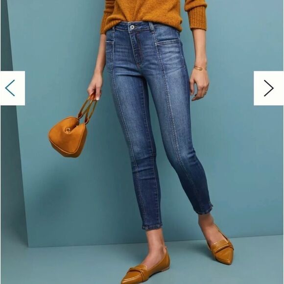 ANTHROPOLOGIE  Pilcro & The Letterpress High Rise Denim Leggings Jeans size 29 - Picture 1 of 15